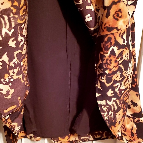 JONES NEW YORK FLORAL BROWN POLYESTER PRINT SKIRT SZ 12 - Picture 5 of 8